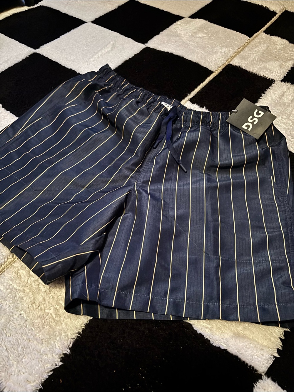 DSG Navy Blue Pinstripe Athletic Shorts